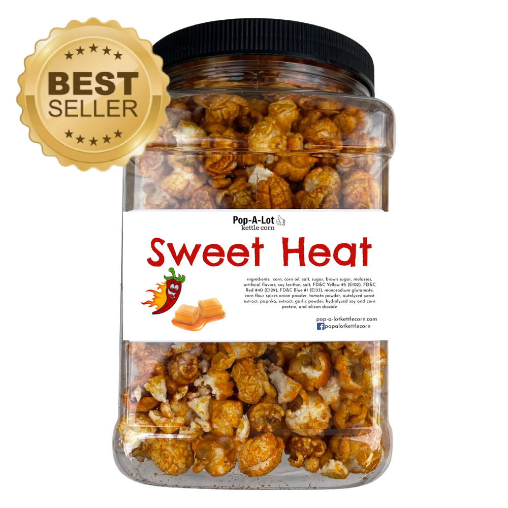 Sweet Heat Flavored Gourmet Kettle Corn Grip Jar, Assorted Sizes