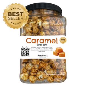 
            
                Load image into Gallery viewer, Caramel Flavored Gourmet Kettle Corn, Grip Jar, Assorted Sizes
            
        
