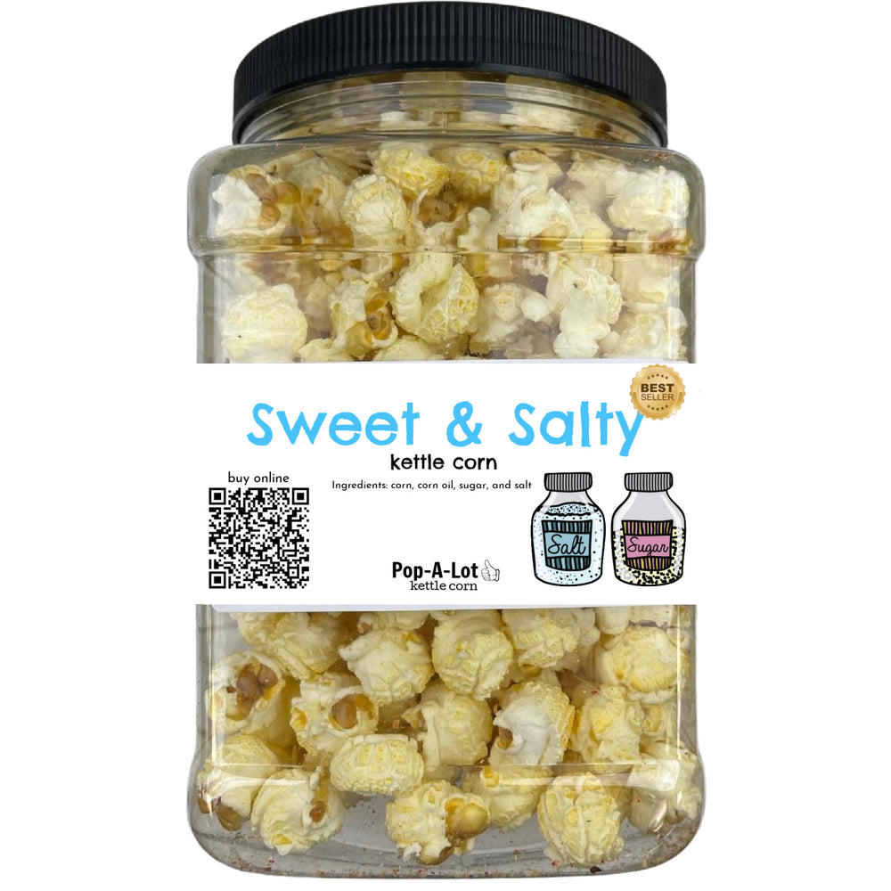 Classic Sweet & Salty Flavored Gourmet Kettle Corn, Grip Jar, Assorted Sizes