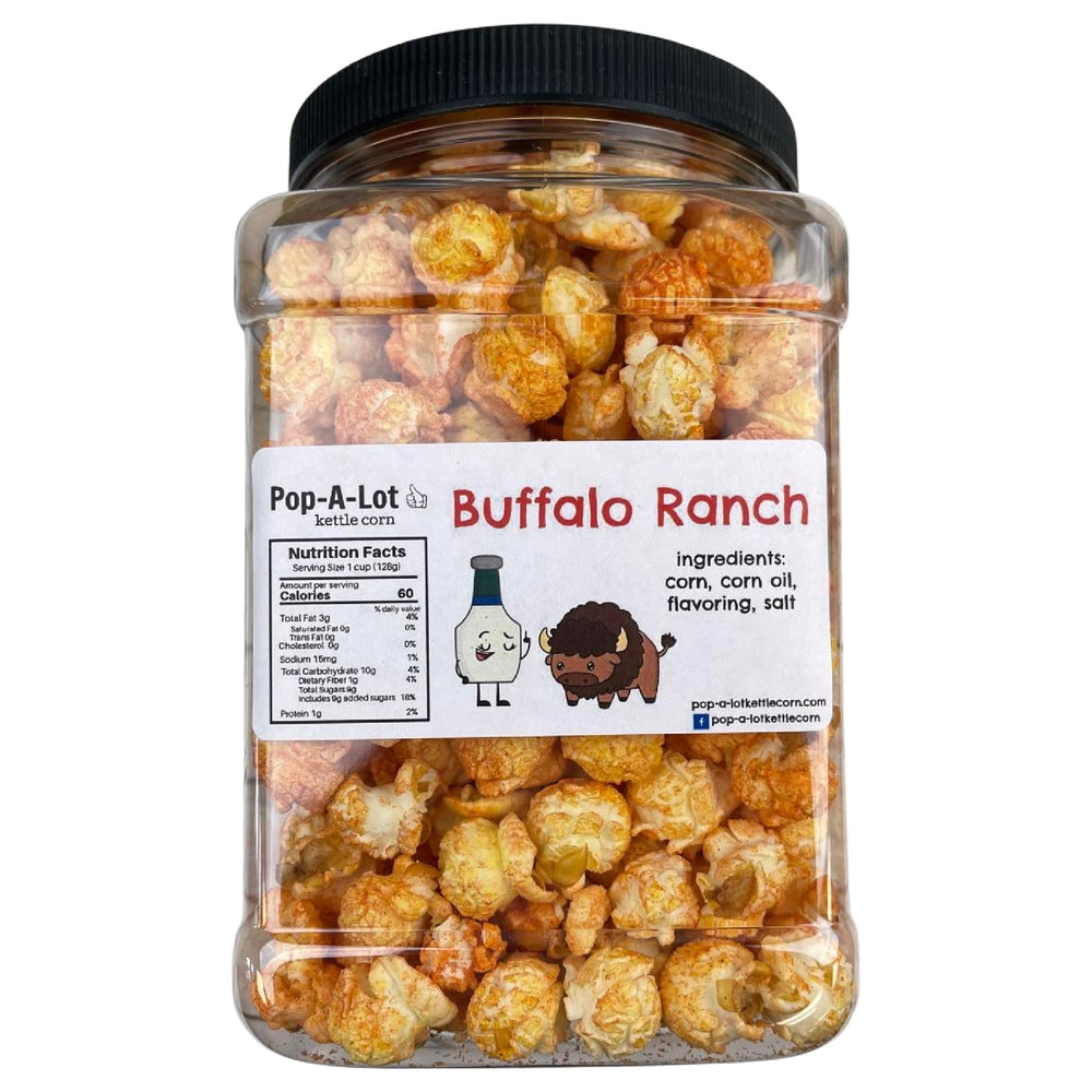 
            
                Load image into Gallery viewer, Buffalo Ranch Gourmet Kettle Corn Grip Jar, Assorted Sizes
            
        