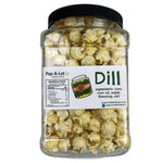 Dill Flavored Gourmet Kettle Corn, Grip Jar, Assorted Sizes