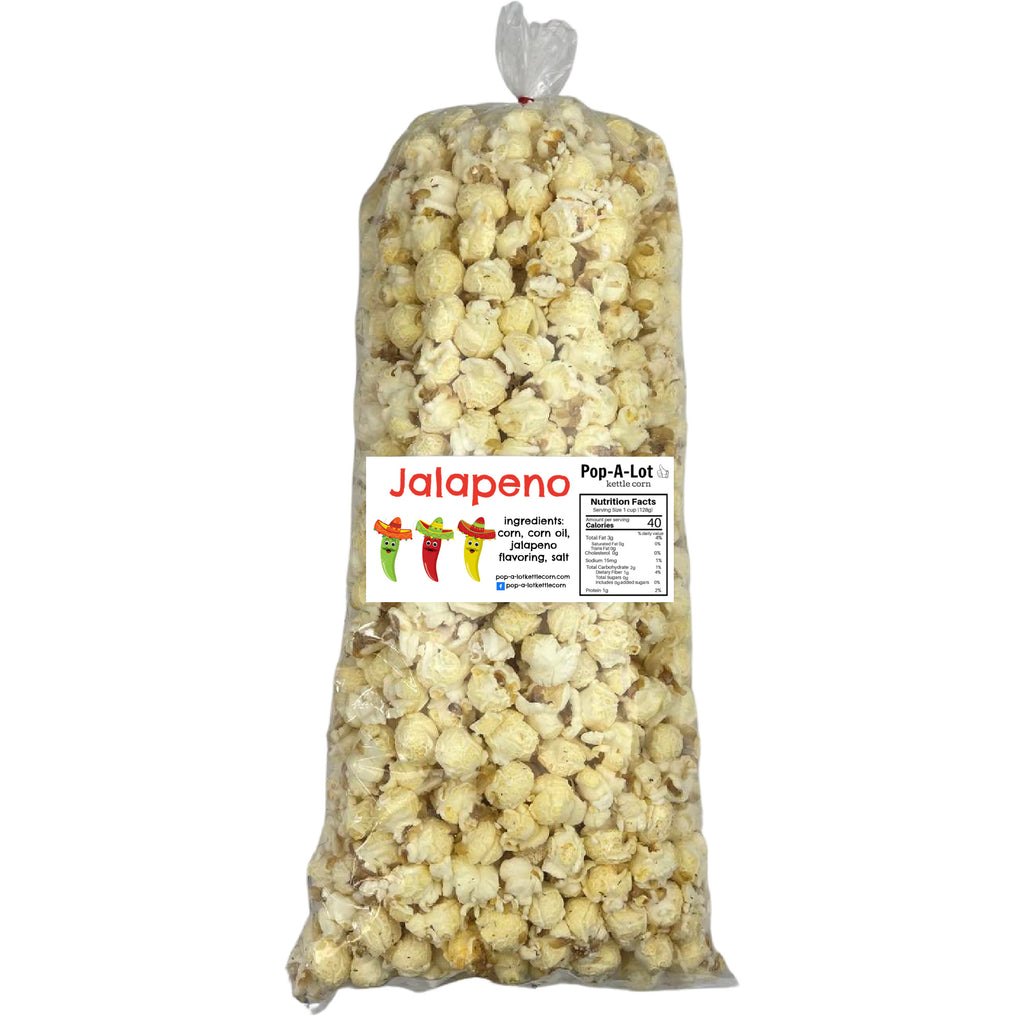 Jalapeno Pepper Flavored Gourmet Kettle Corn Grip Jar, Assorted Sizes –  Pop-A-Lot Kettle Corn