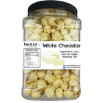 White Cheddar Cheese Flavored Gourmet Kettle Corn Grip Jars, Assorted Sizes